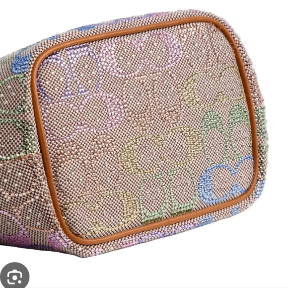 NWT AUTHENTIC COACH Rainbow Crystal Candy Kisslock 16 Pastel NEW - Picture 4 of 17